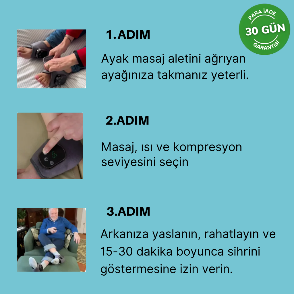 3'ü 1 Arada Ayak Masaj ve Terapi Cihazı